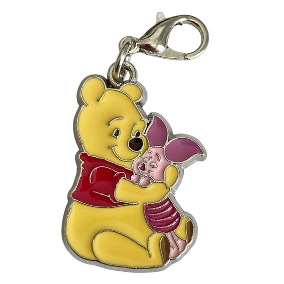 Vtg Disney Piglet Winnie the Pooh Clip On Charm Zipper Pull Purse Bag Signed - Picture 1 of 8